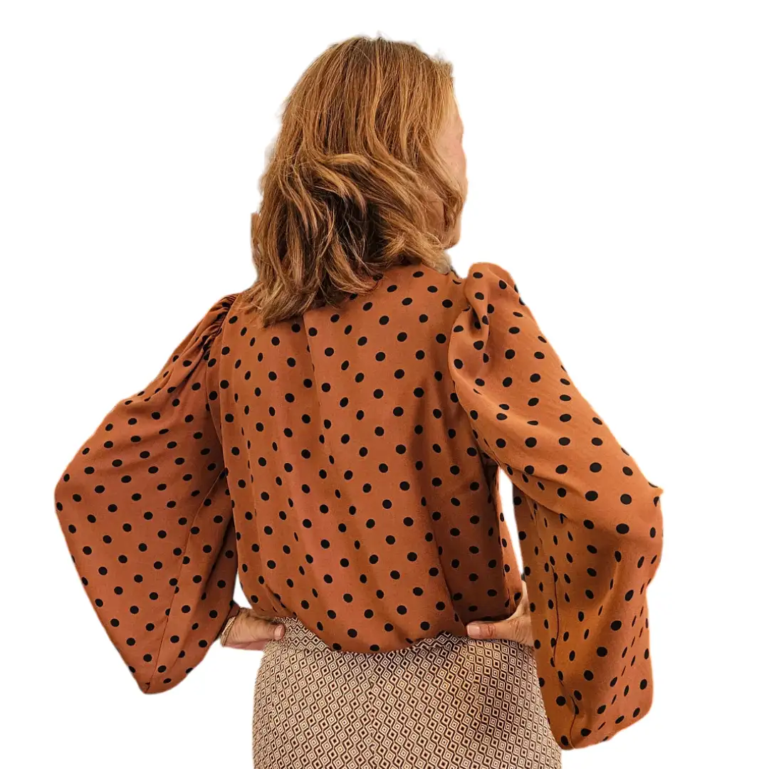 Camisa Penélope lunares marrón - Imagen 3