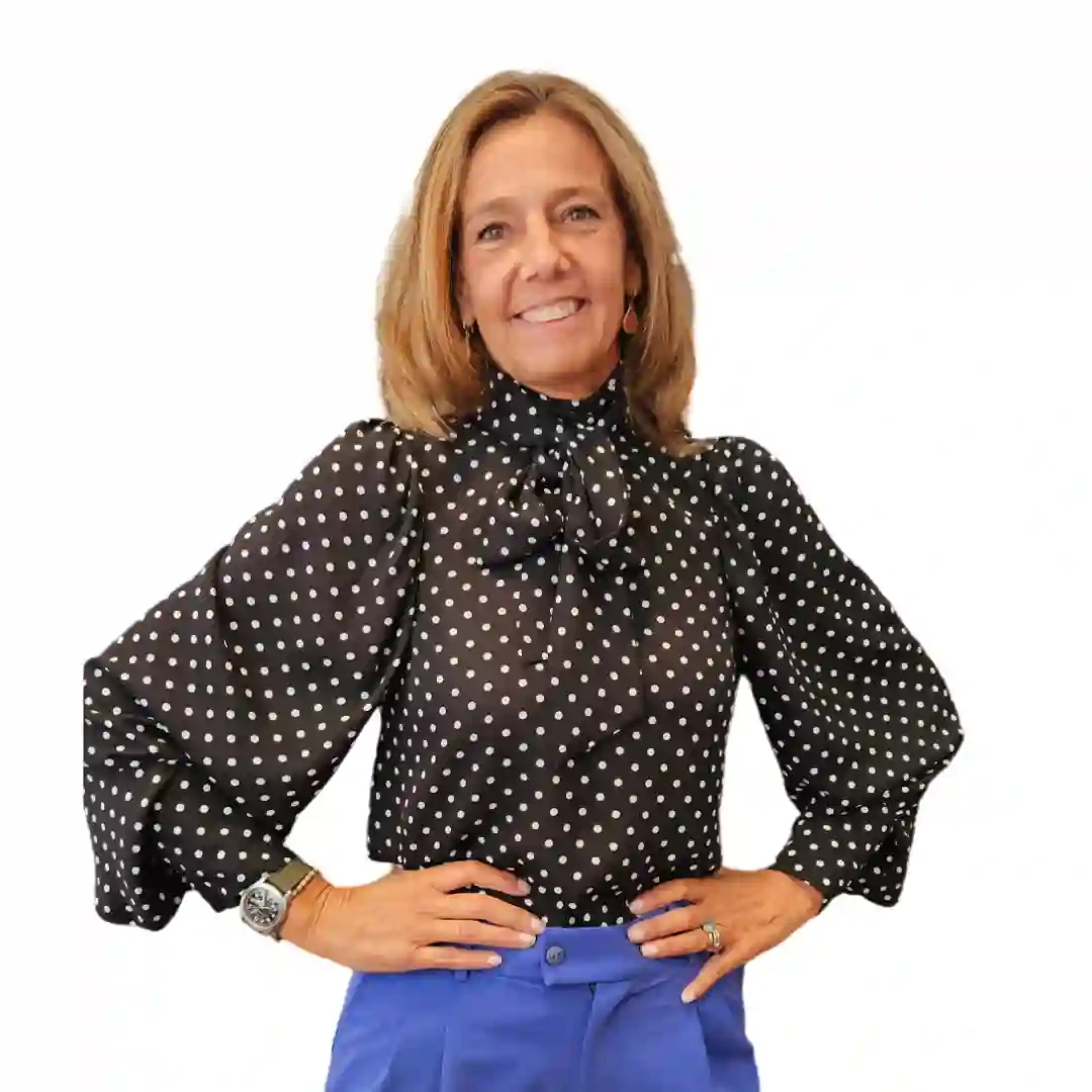 Penelope black polka dot shirt