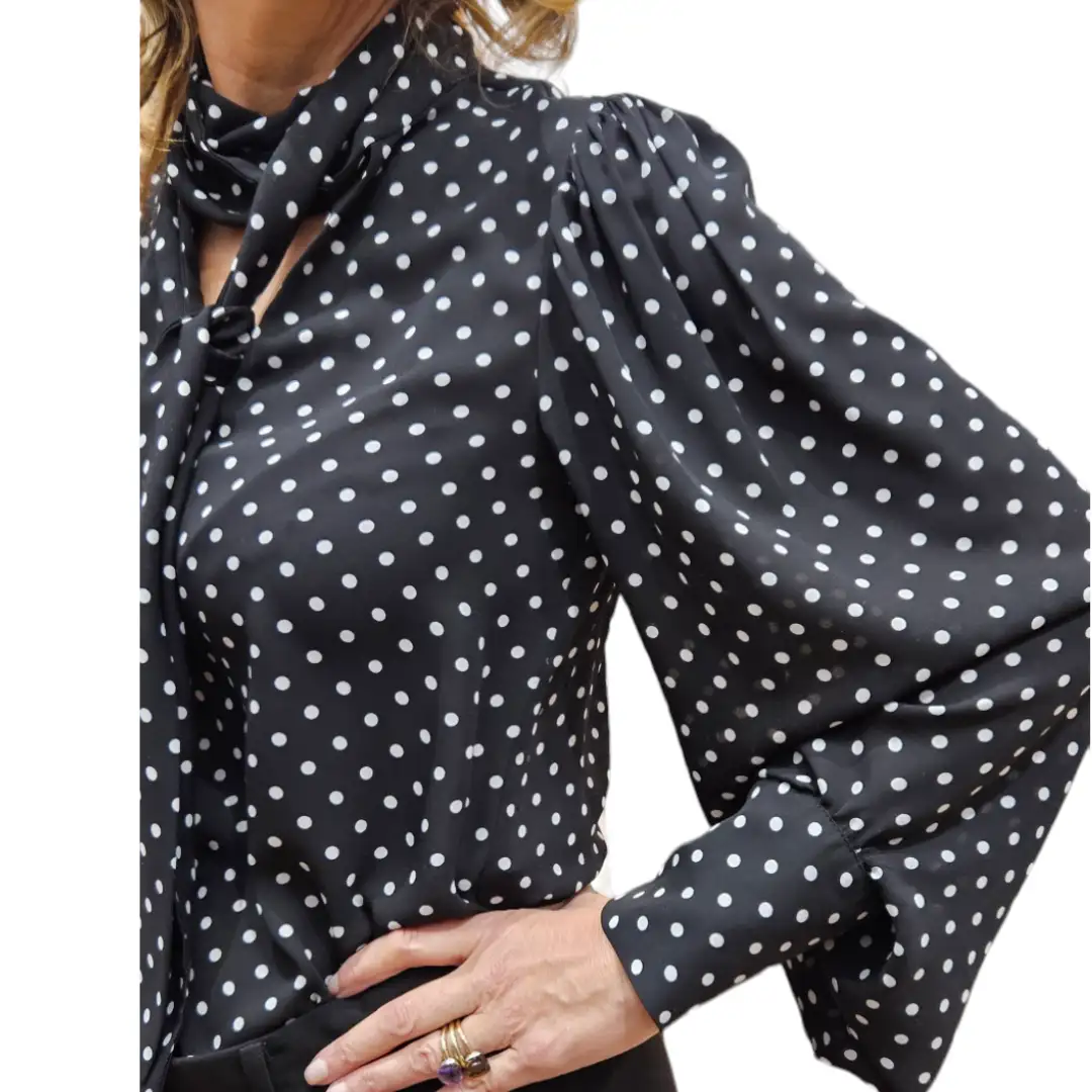 Penelope black polka dot shirt - Image 3