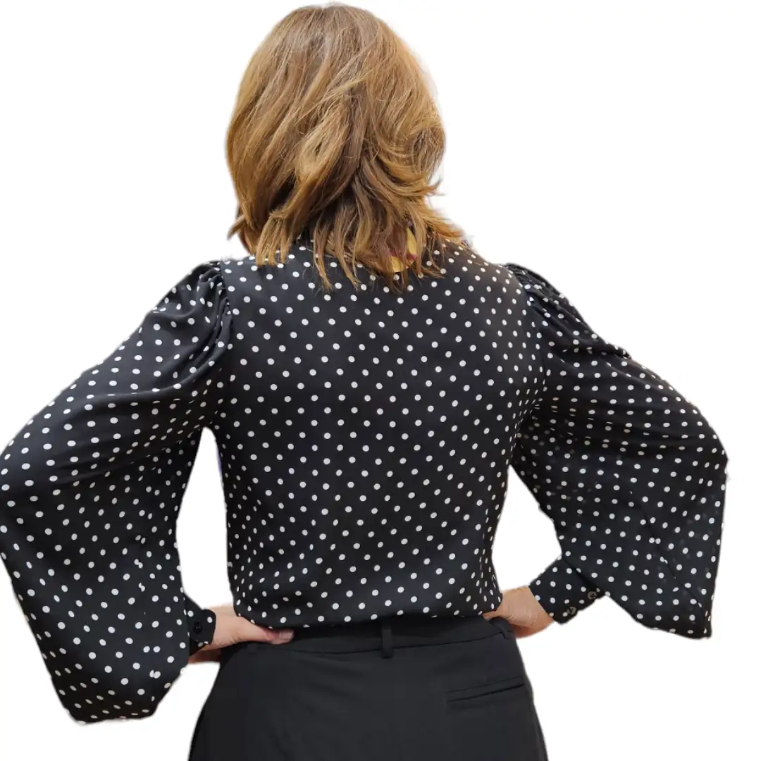 Penelope black polka dot shirt - Image 4