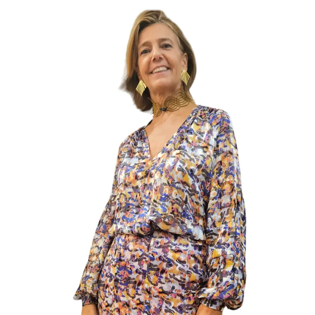 VELVET blue and purple lurex shirt - Image 2