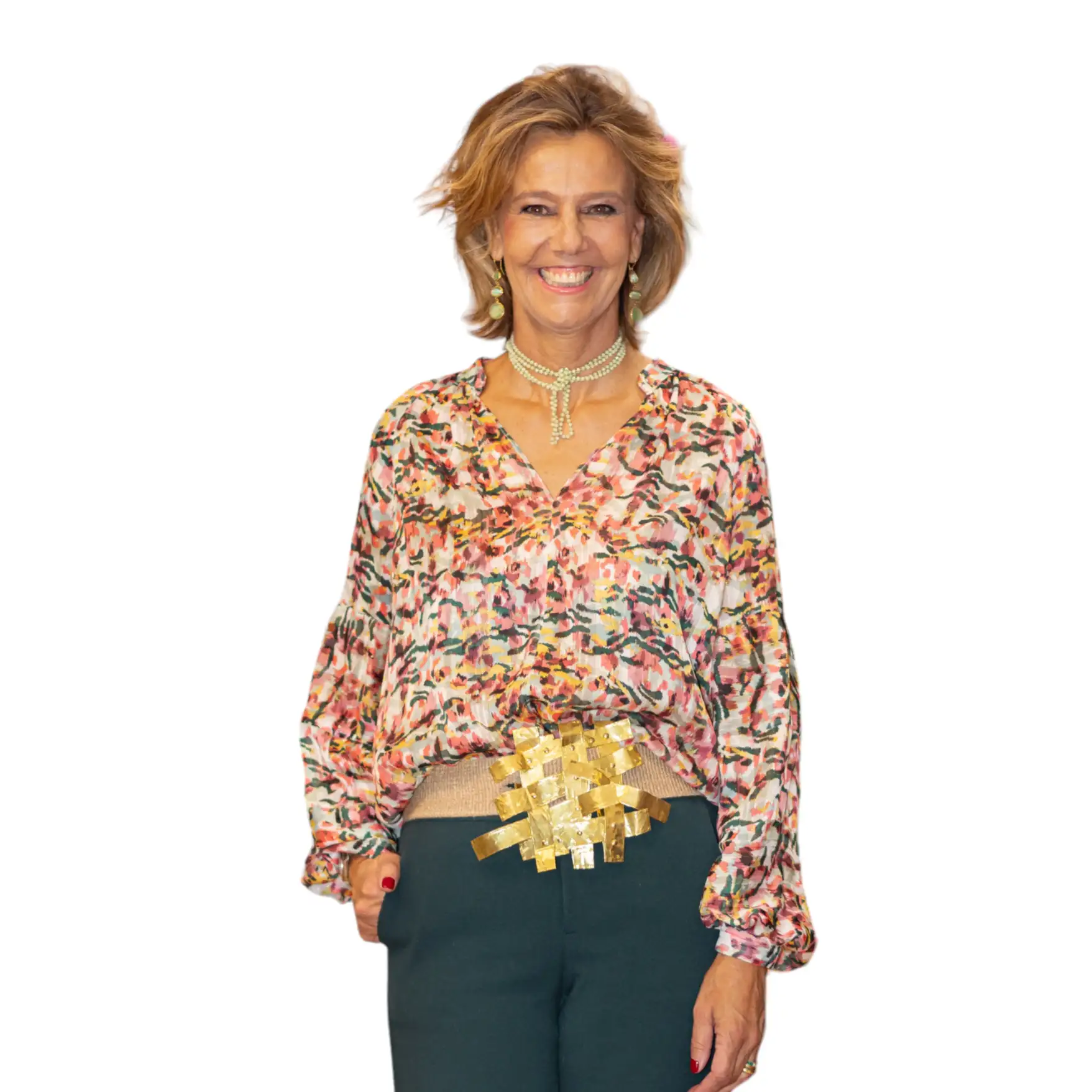 Camisa VELVET lúrex Rosa y Verde