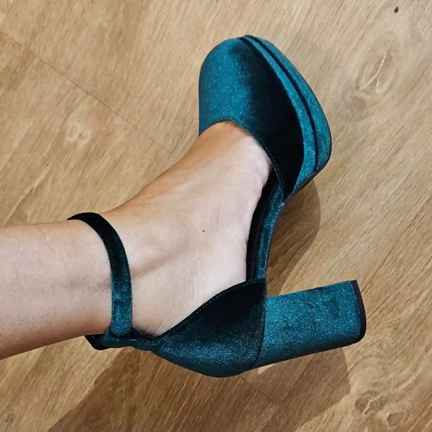 Zapatos Terciopelo Verde