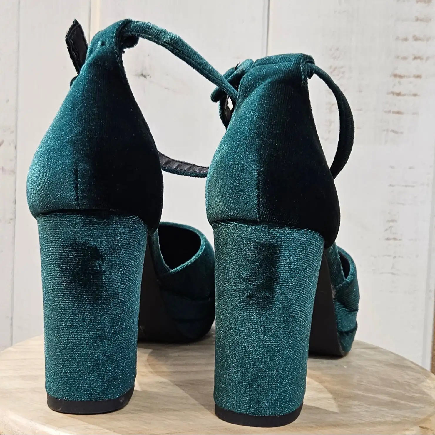 Zapatos Terciopelo Verde - Imagen 4