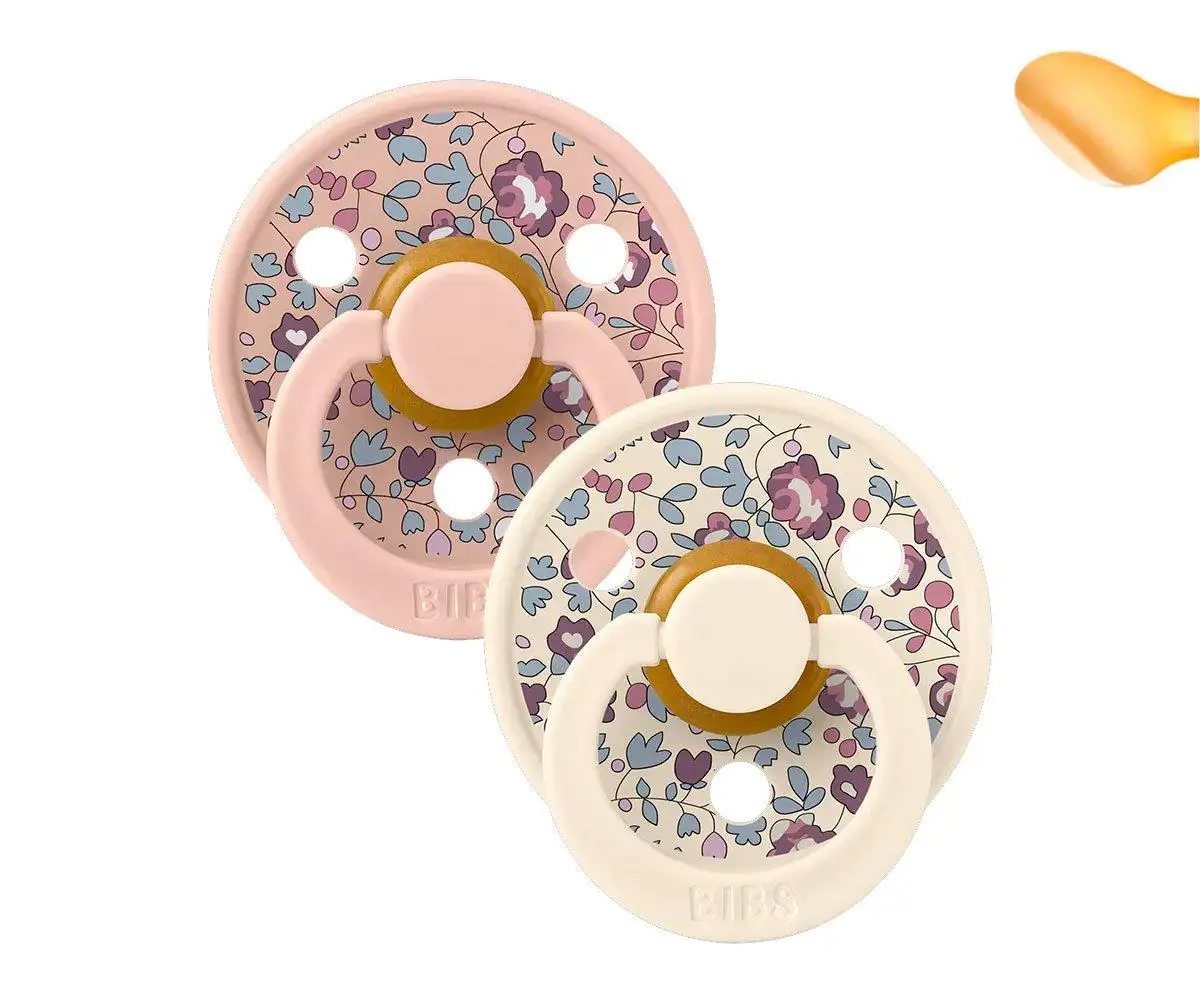 2 BIBS Color Anatomical Pacifiers Liberty Eloise Blush