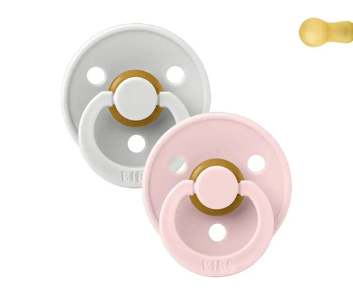 2 Chupetes BIBS Color Redondo Haze/Blossom