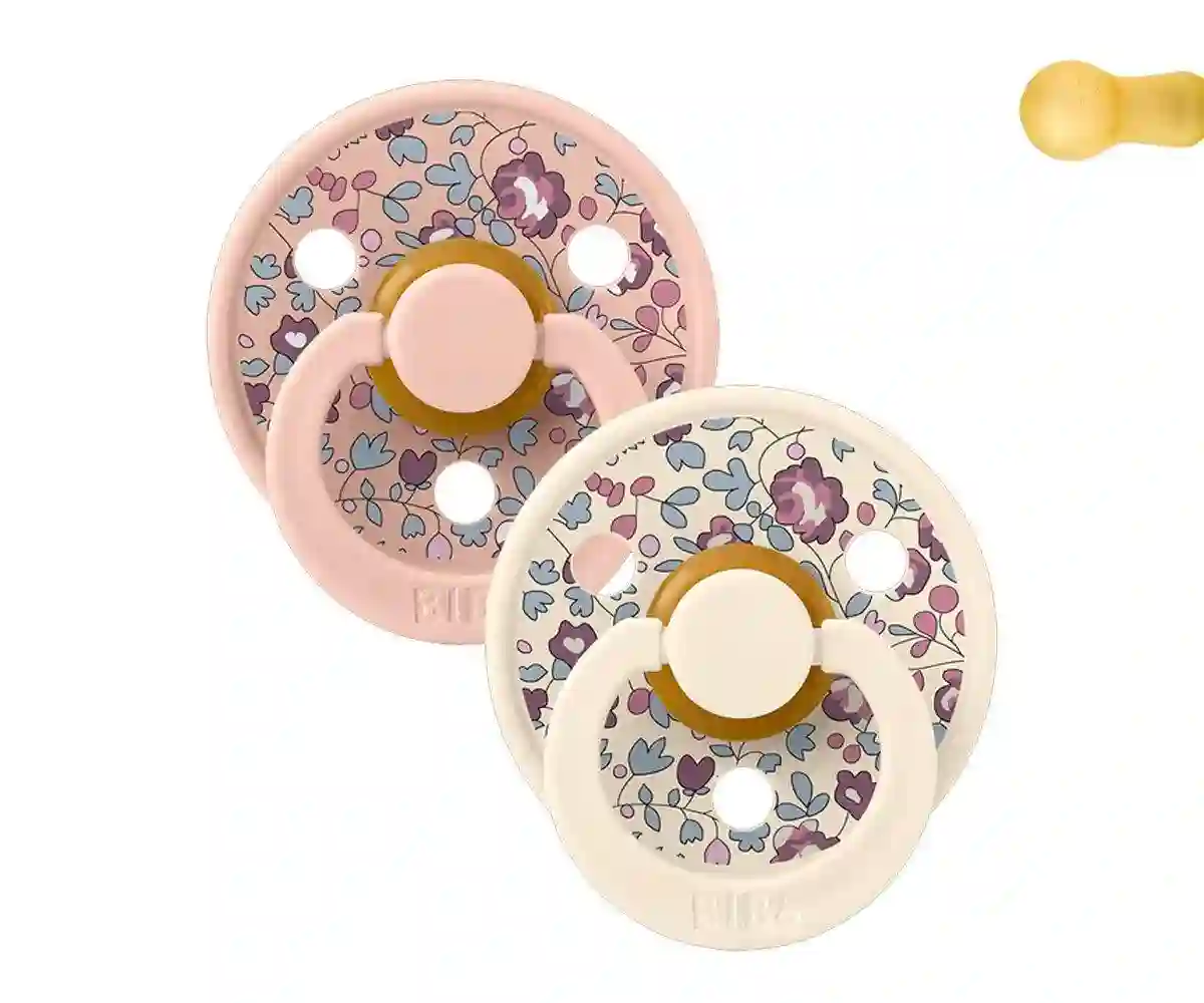 2 Chupetes BIBS Colour Round Liberty Eloise Blush Mix