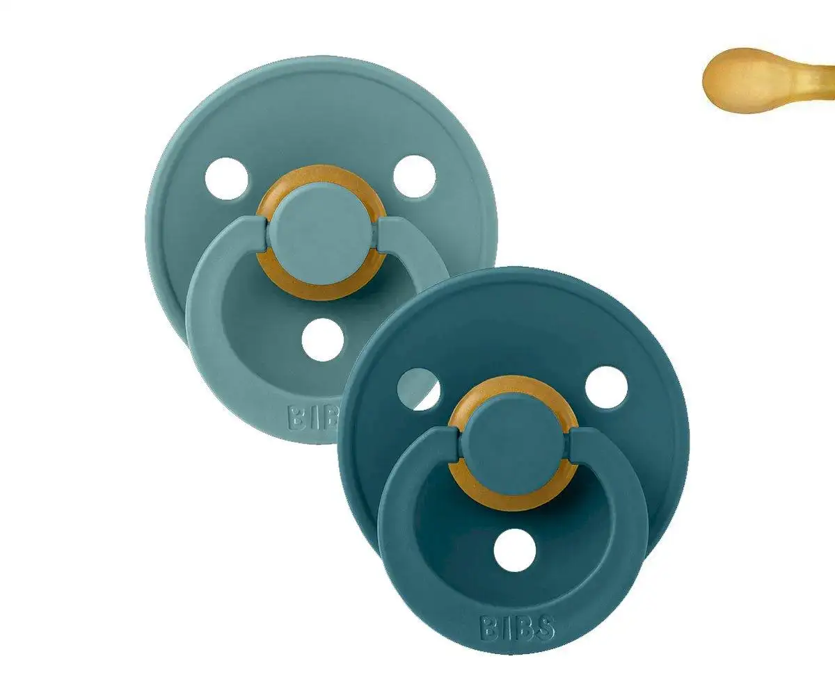 2 BIBS Color Symmetrical Island Sea/Forest Lake Pacifiers