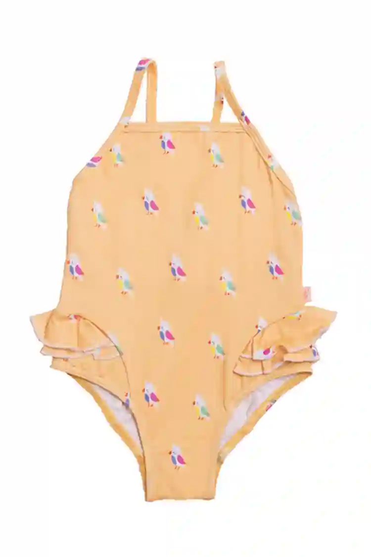 Bañador cacatúas amarillo