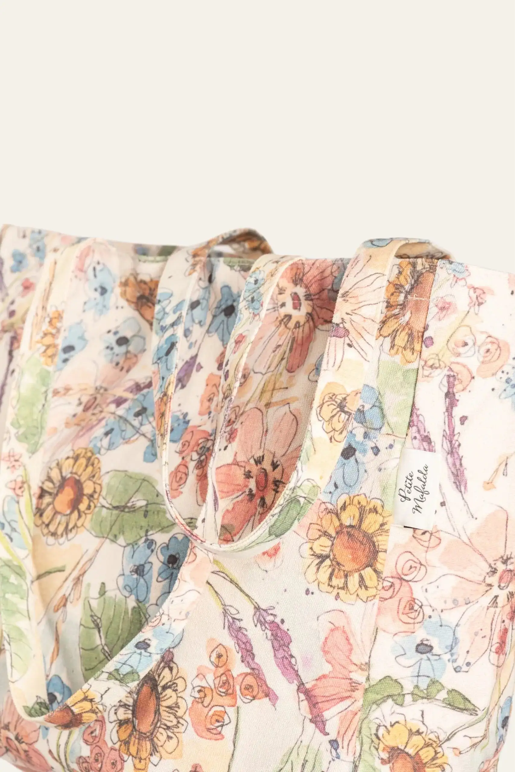 Bolsa Reversible Girasoles Y Vichy de Petite Mafalda - Imagen 5