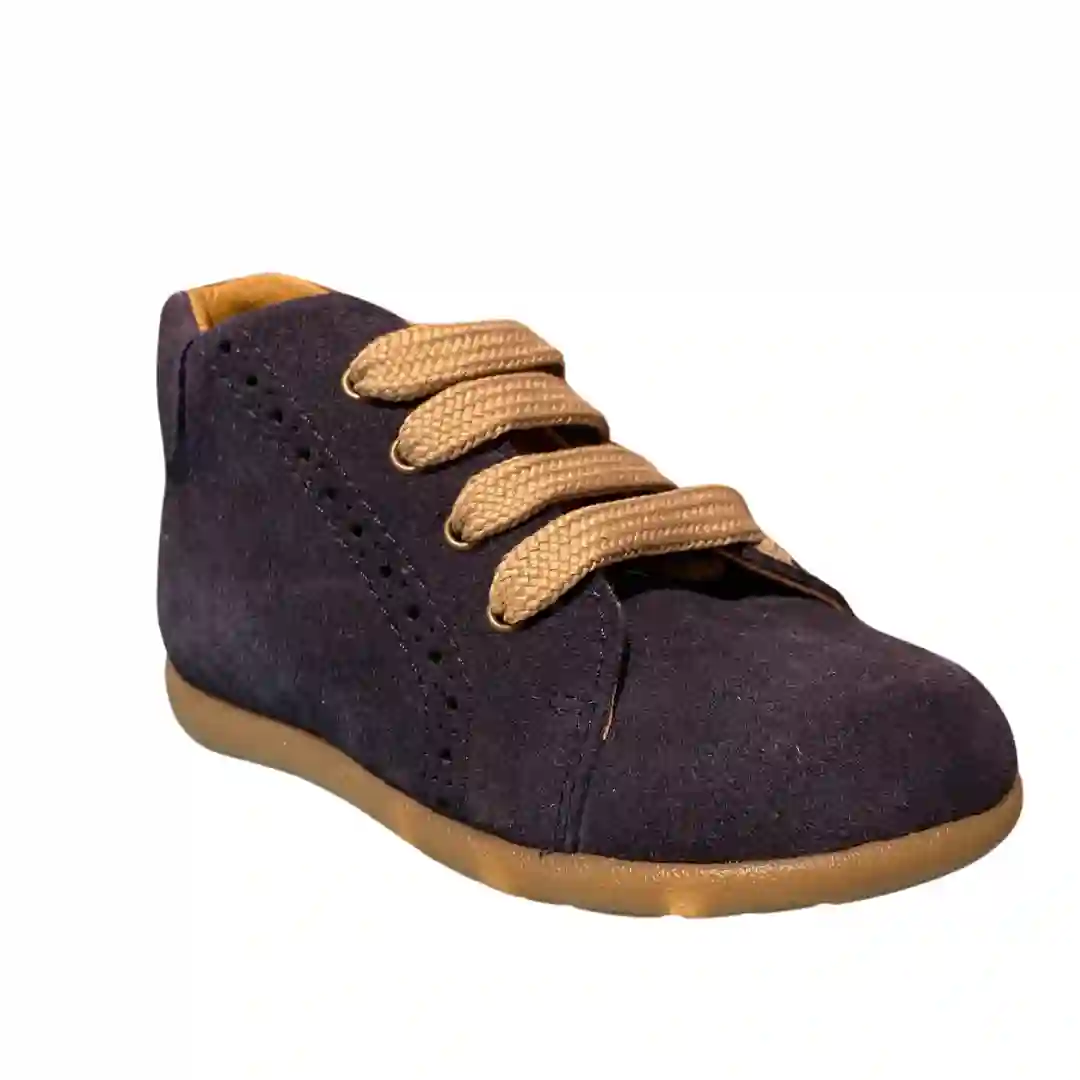 Navy Blue Suede Boot