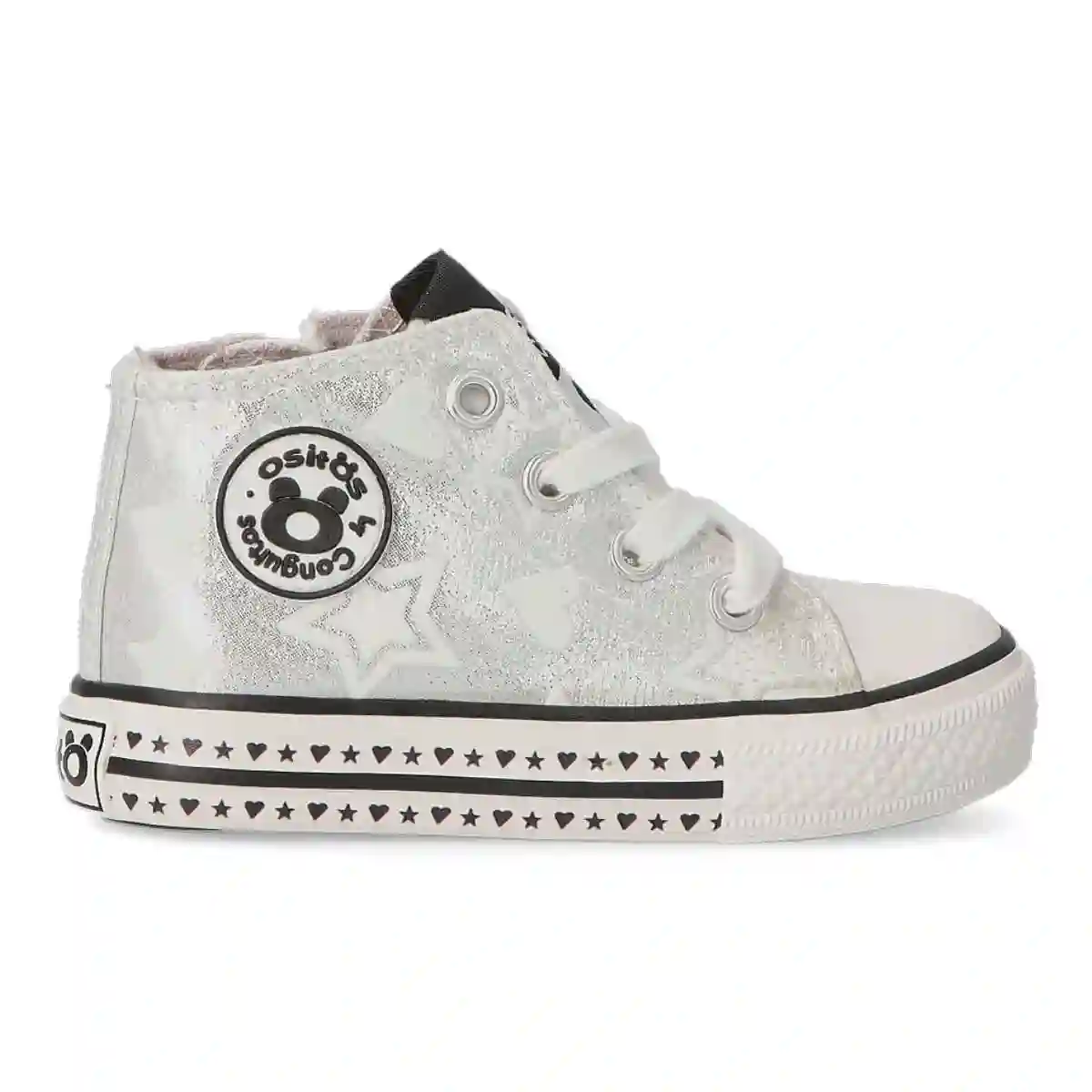 Boot Sneakers Metallic Stars Silver
