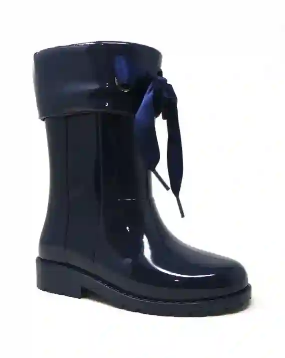 Botas de agua azules lazo raso