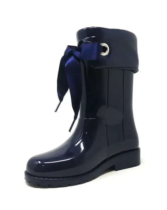 Botas de agua azules lazo raso - Imagen 2