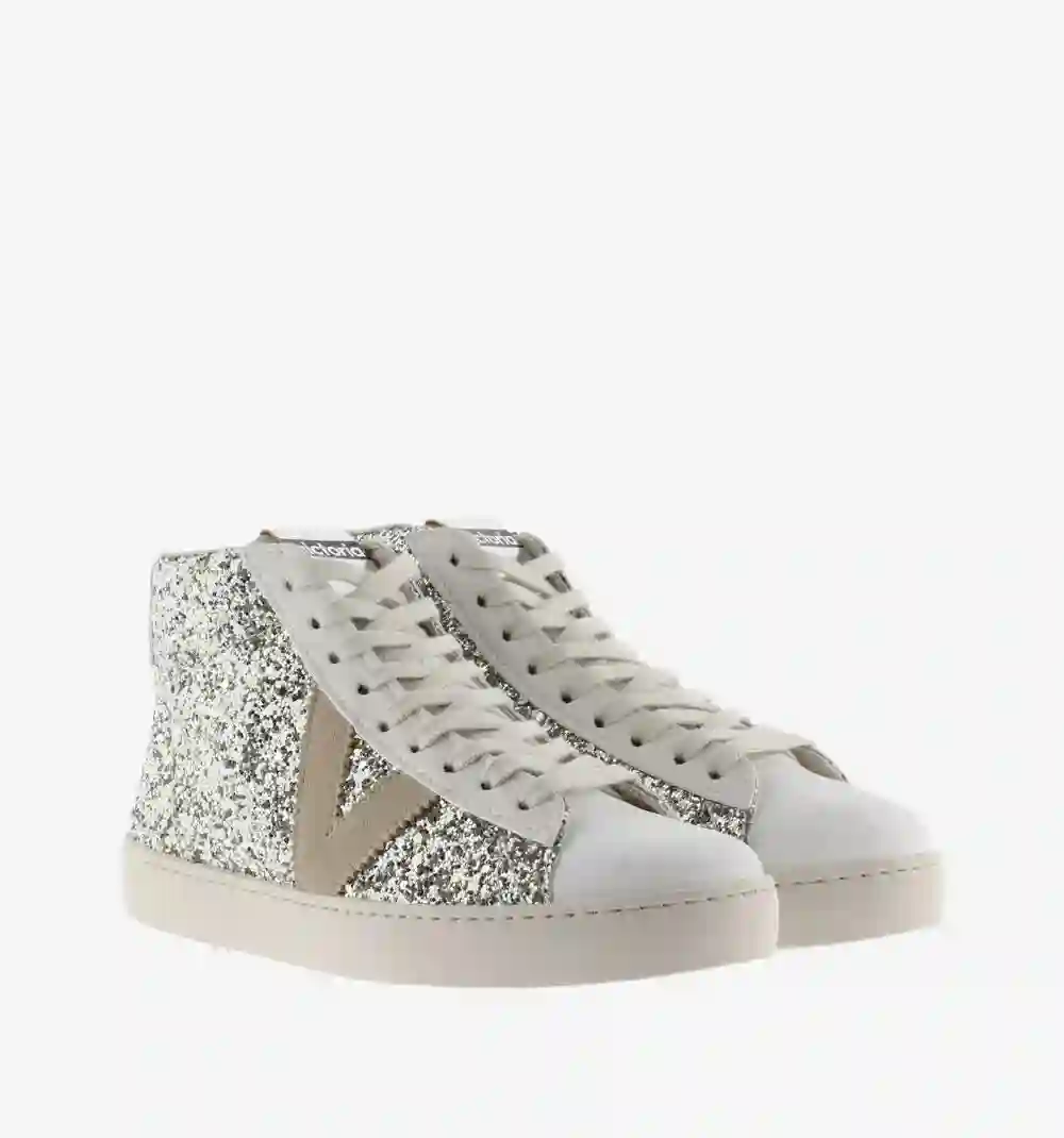Botín Berlín Glitter Plata