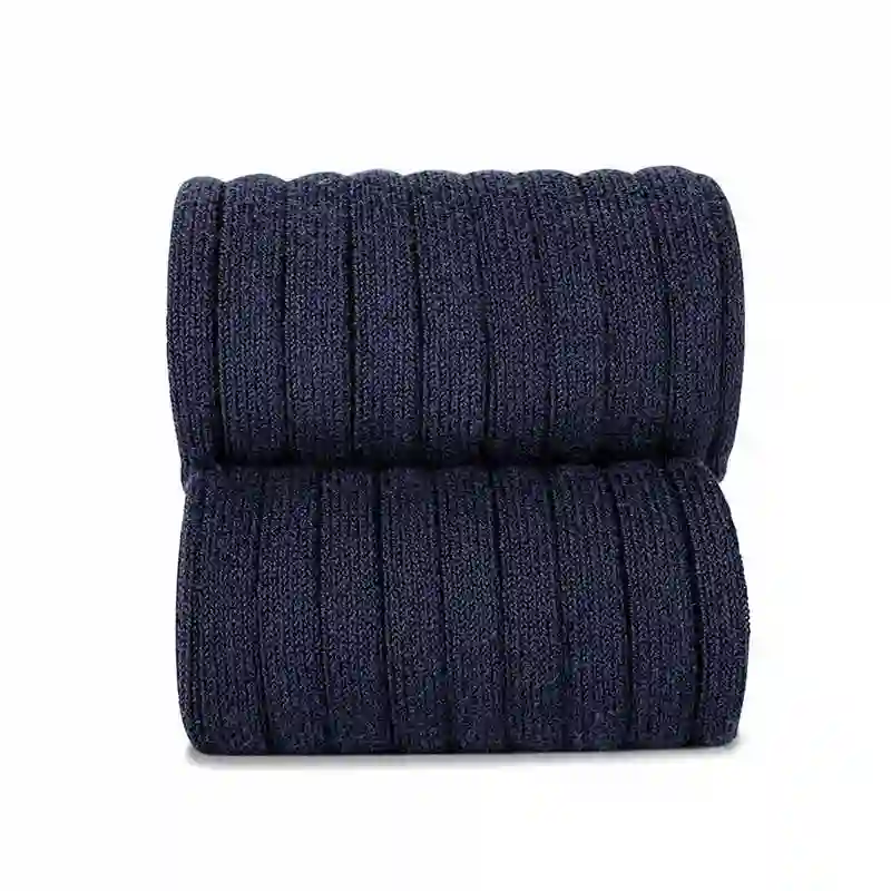 Navy ribbed high socks