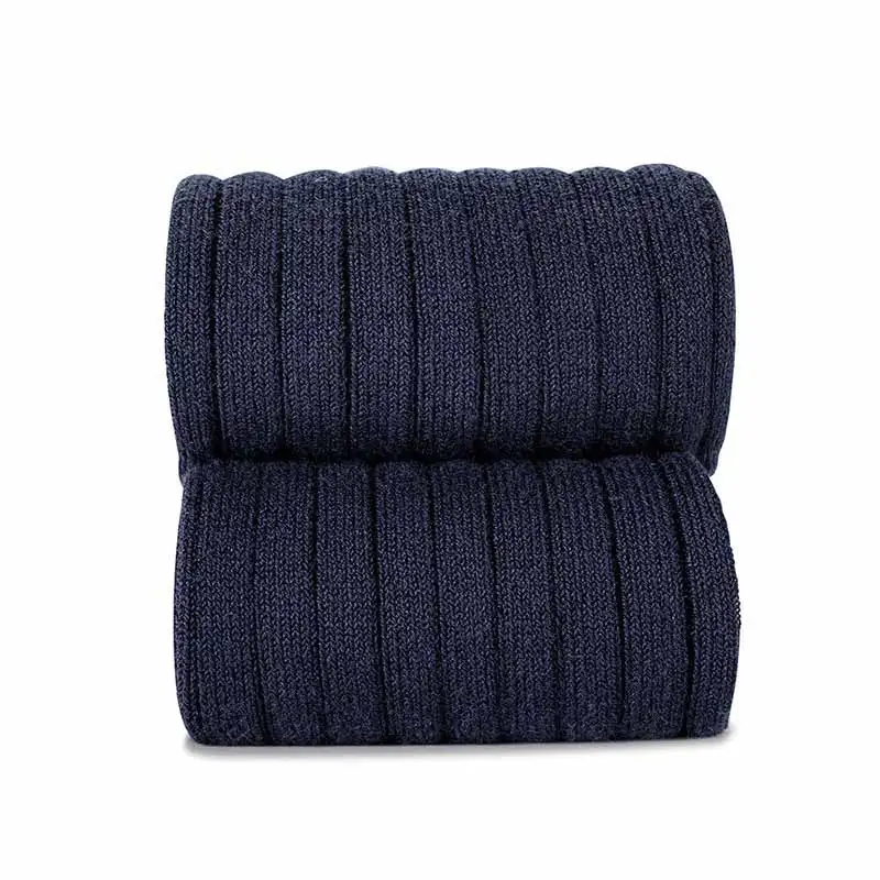 Navy ribbed high socks - Image 2
