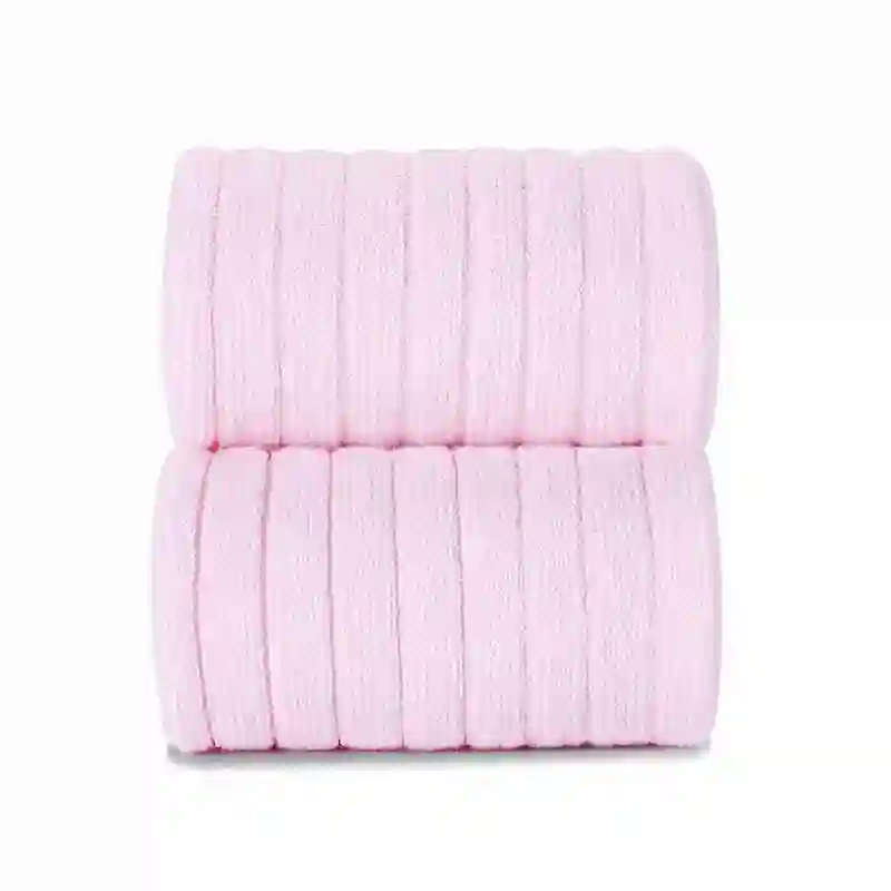 Calcetines altos canalé Rosa Bebé