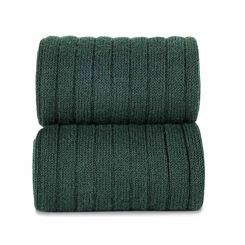 Calcetines altos canalé Verde Botella