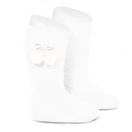 High socks with tassels White