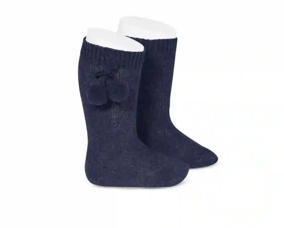 High socks with tassels Navy