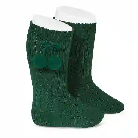 High socks with tassels Bottle Green