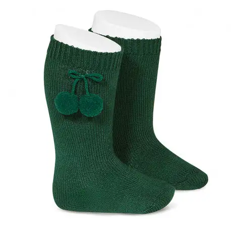 High socks with tassels Bottle Green