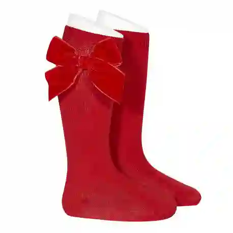 Red bow high socks