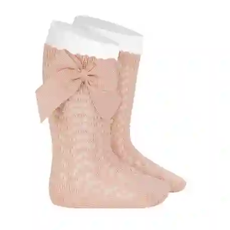 Pink pearl high socks