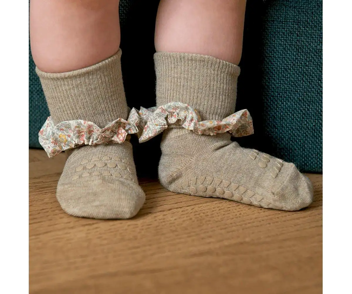 Calcetines Suela Antideslizante Bambú Liberty Sand - Imagen 5
