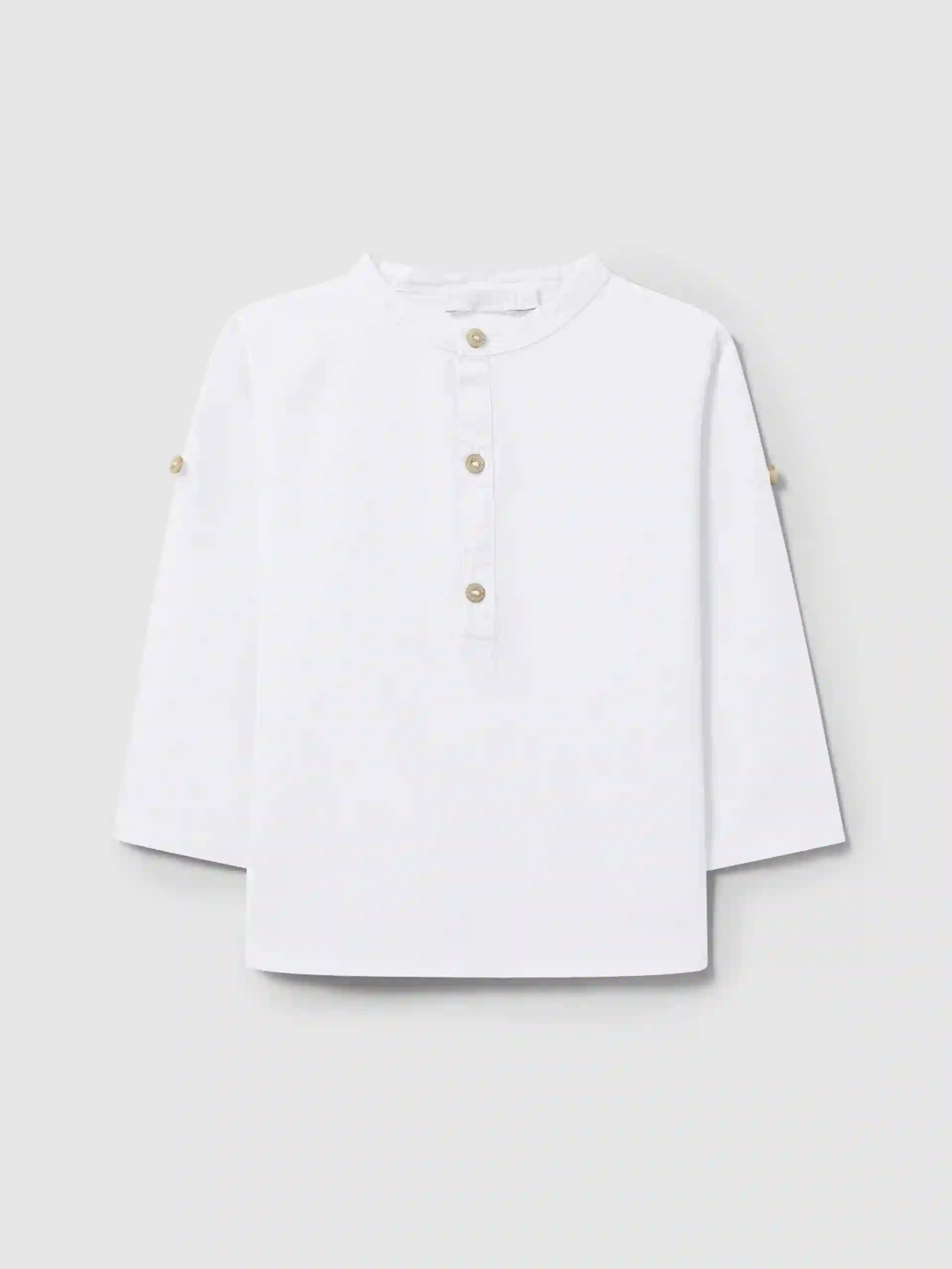 Camisa blanca cuello mao