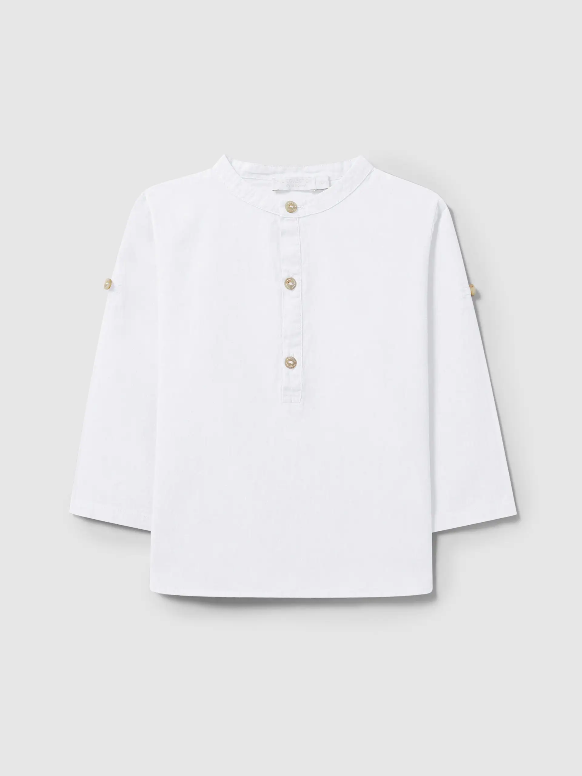 Camisa blanca cuello mao