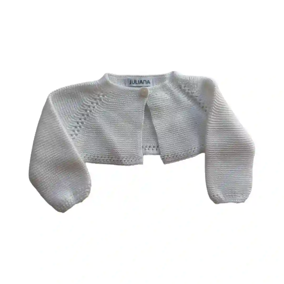 Chaqueta corta calados blanca
