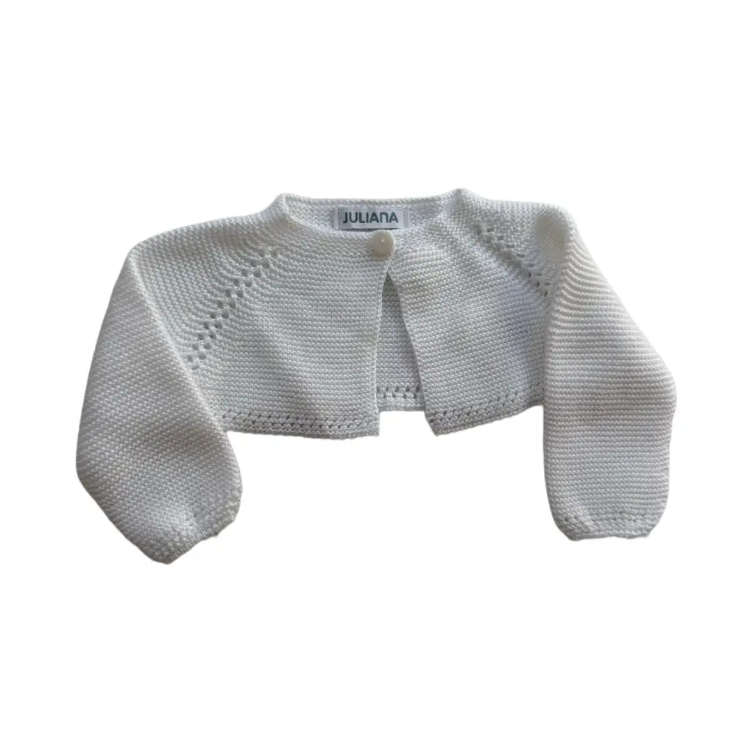 Chaqueta corta calados blanca