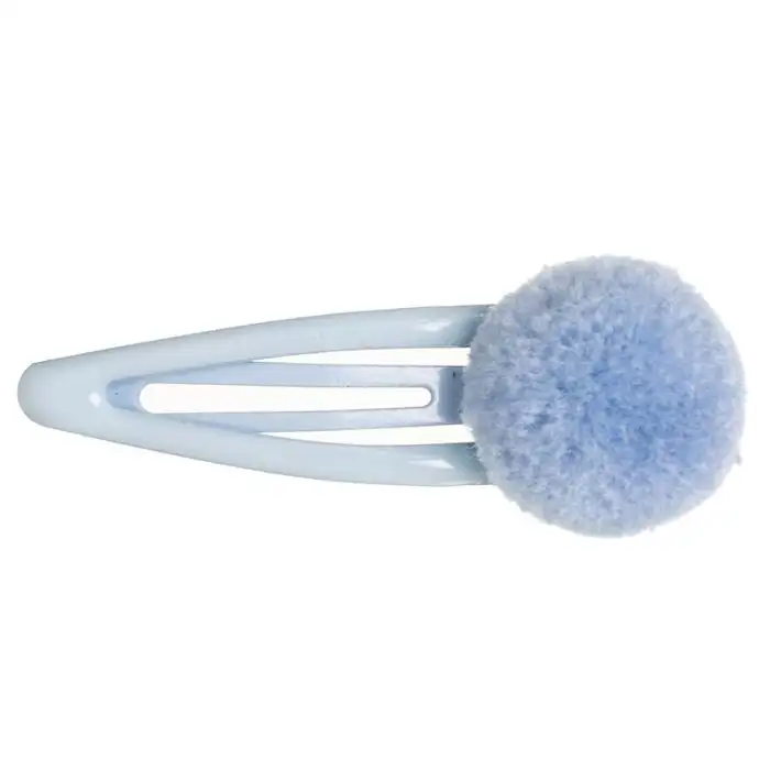 Clip with blue pompom