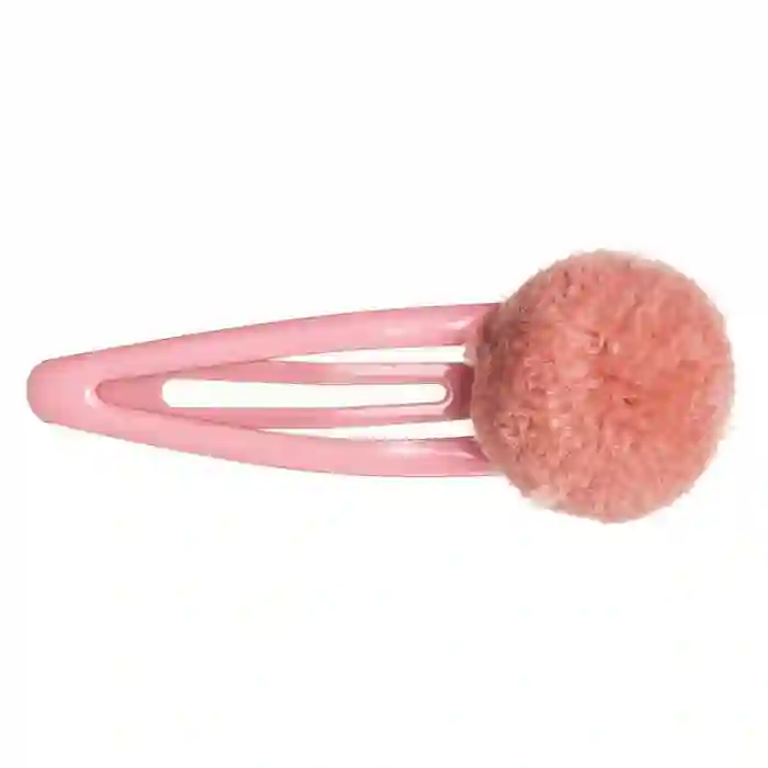 Clip con pompón coral