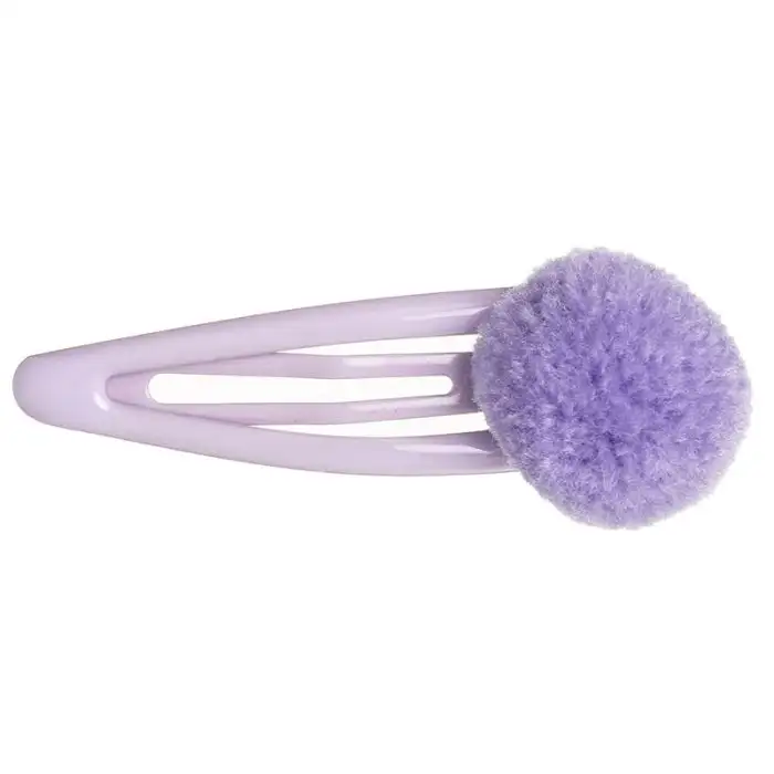 Purple pompom clip