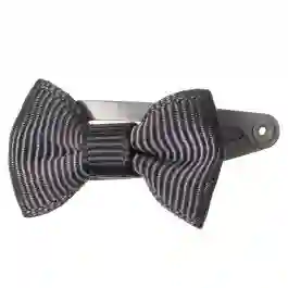 Dark gray mini bow clip