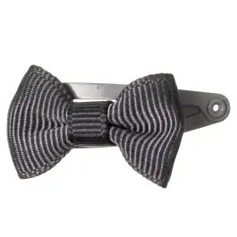 Dark gray mini bow clip