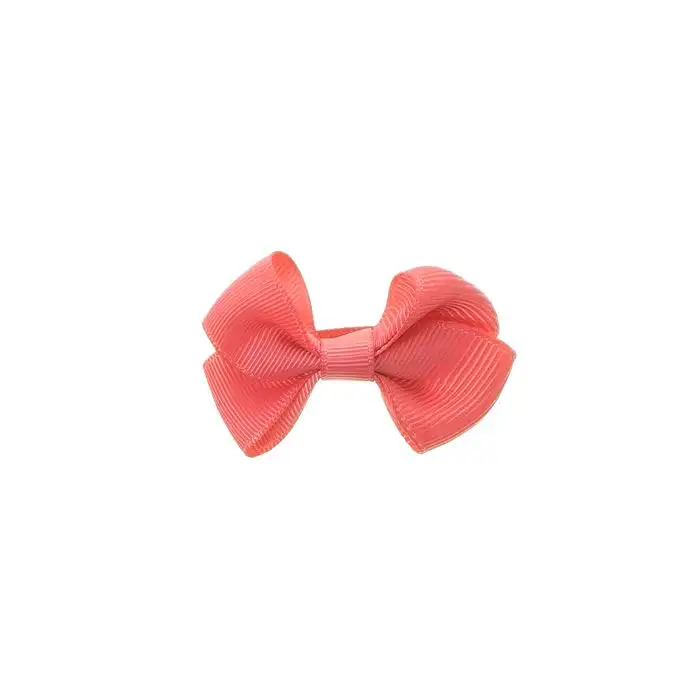 Small coral bow clip