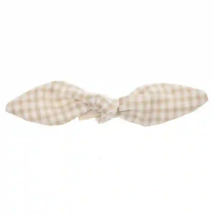 Duckbill clip with beige gingham bow