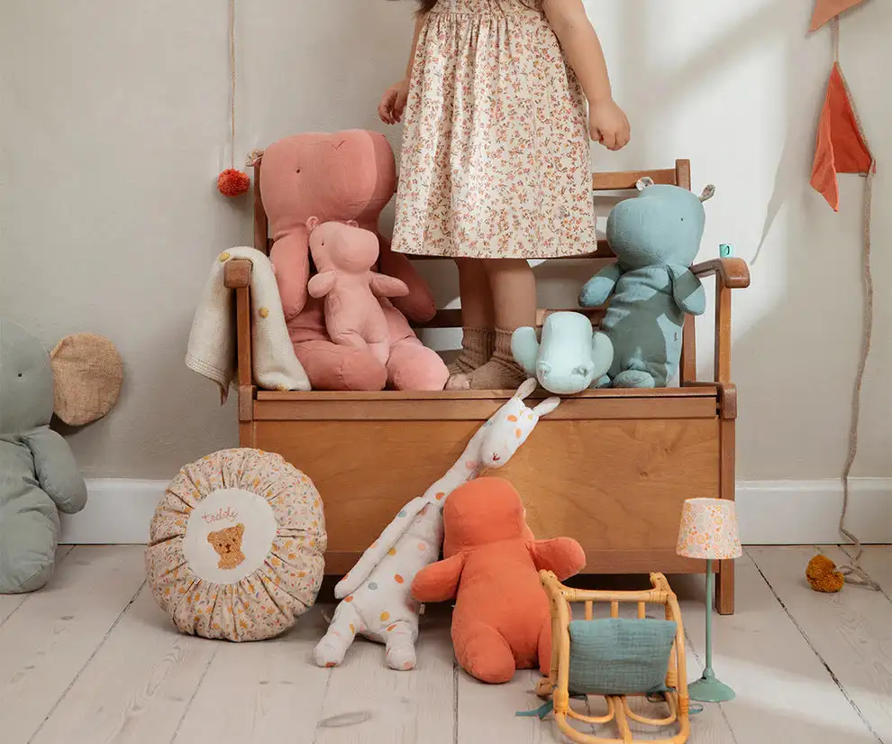 Small Round Cushion - Teddy Flowers - Image 3