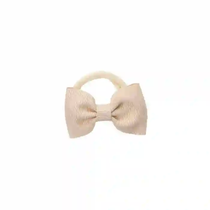 Large beige bow scrunchie