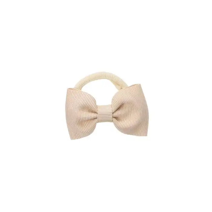 Large beige bow scrunchie