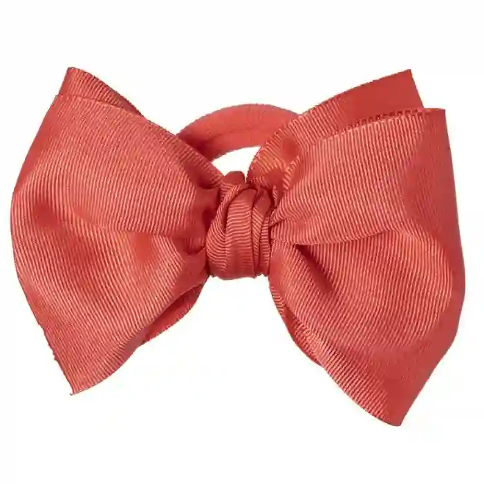 Coral cross bow bow scrunchie