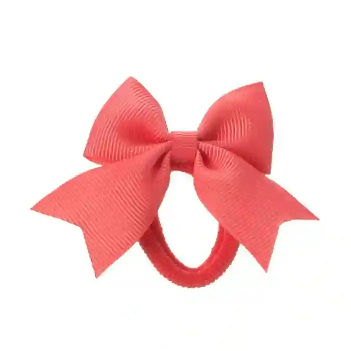 Small coral bow scrunchie