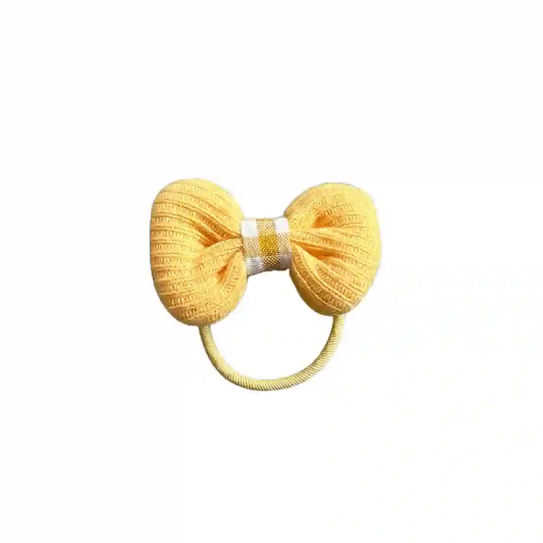 Yellow cotton bow scrunchie