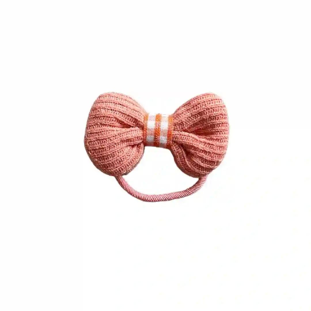 Salmon cotton bow scrunchie