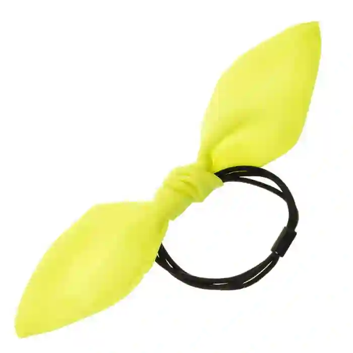 Fluorescent yellow bow scrunchie