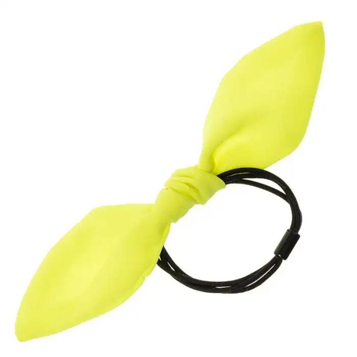 Fluorescent yellow bow scrunchie